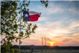 Texas Flag and Sunset