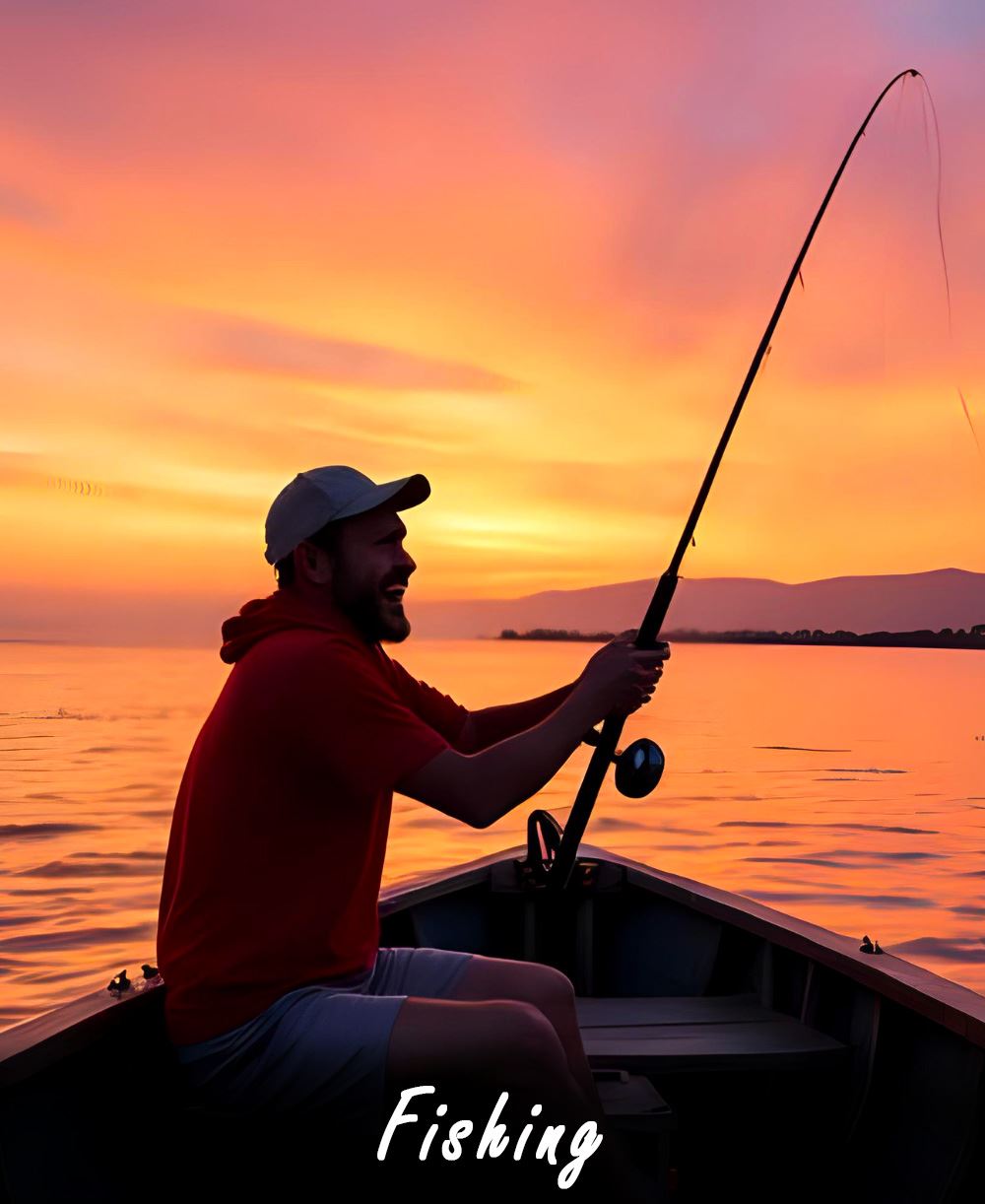 Image of a Man Fishing at a Lake