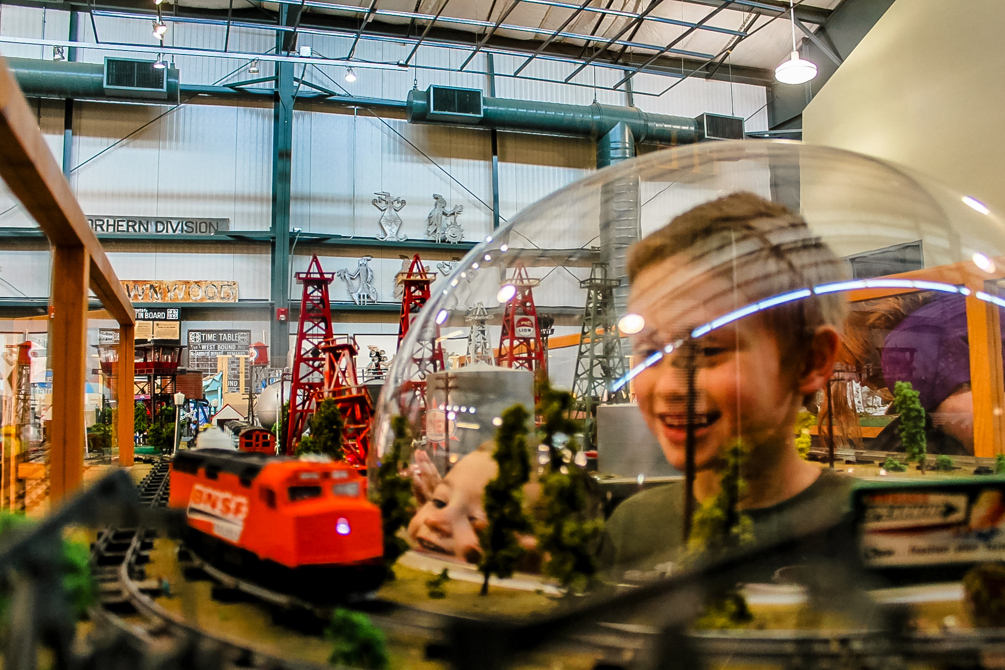 Picture of a kid at a train museum