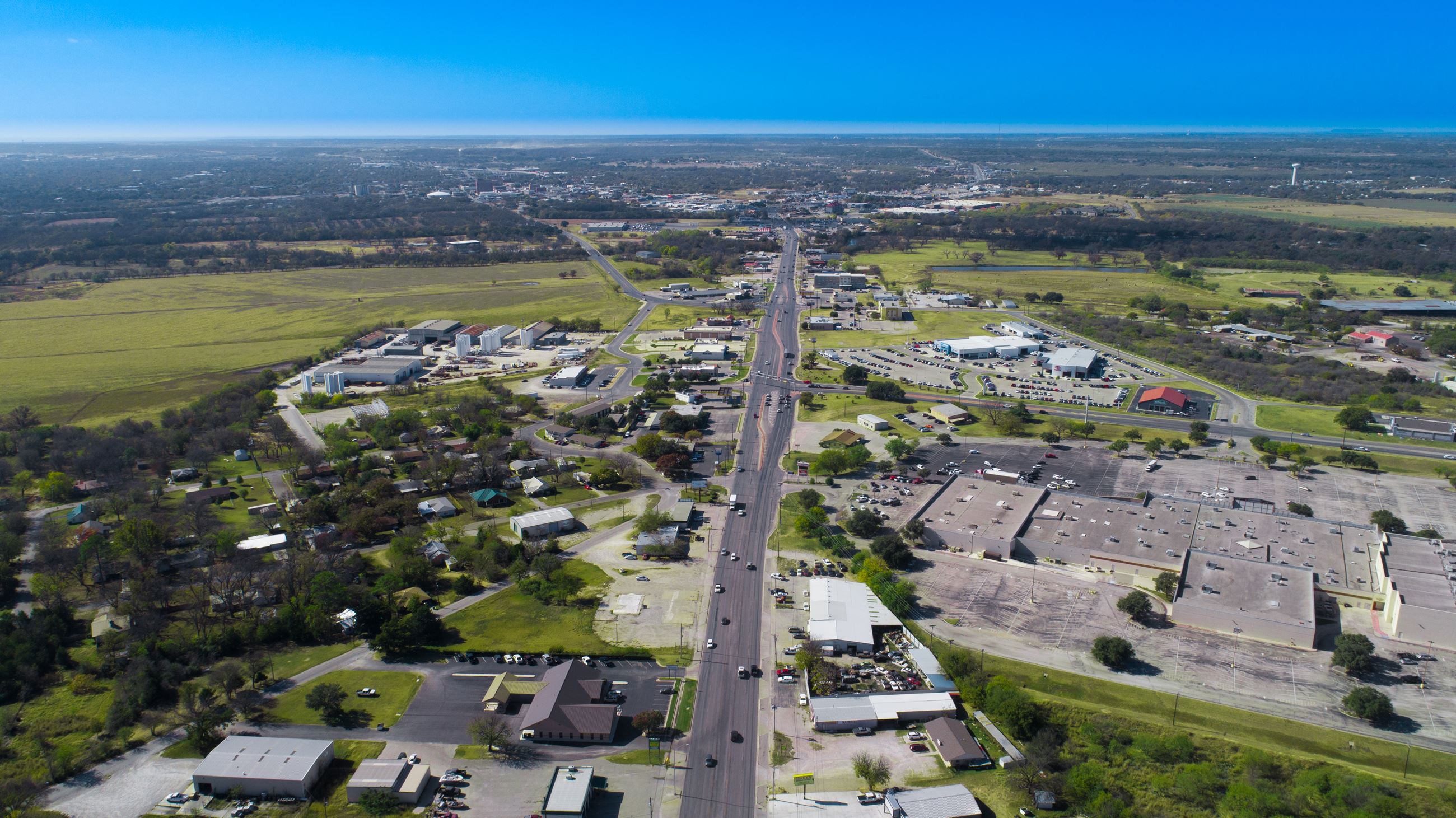 Image of an Aerial View of a City with Streets and Buildings